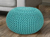 Elin - Pouf - Minze - 100 % recycelte Baumwolle - Ø 55 cm
